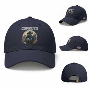 Skeleton Cowboy FB Player Baseball Cap Western Fan Gift TS12 Baseball Cap Universal Fit Navy Print Your Wear
