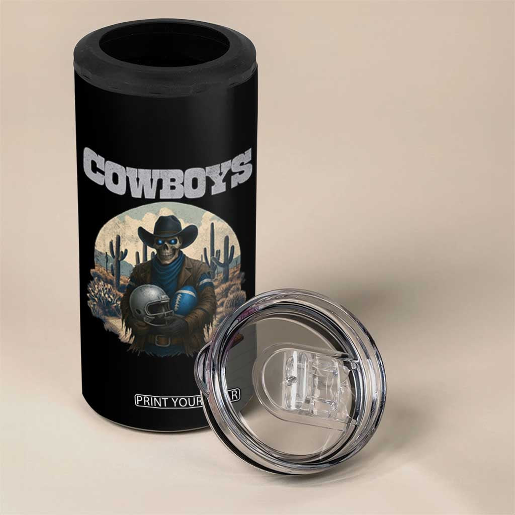 Skeleton Cowboy FB Player 4 in 1 Can Cooler Tumbler Western Fan Gift TS12 Print Your Wear