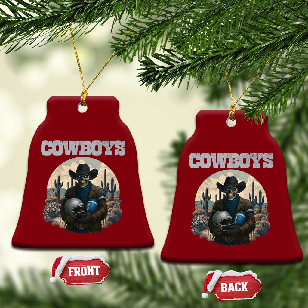 Skeleton Cowboy Football Player Ceramic Ornament Western Fan Gift TS12 Print Your Wear
