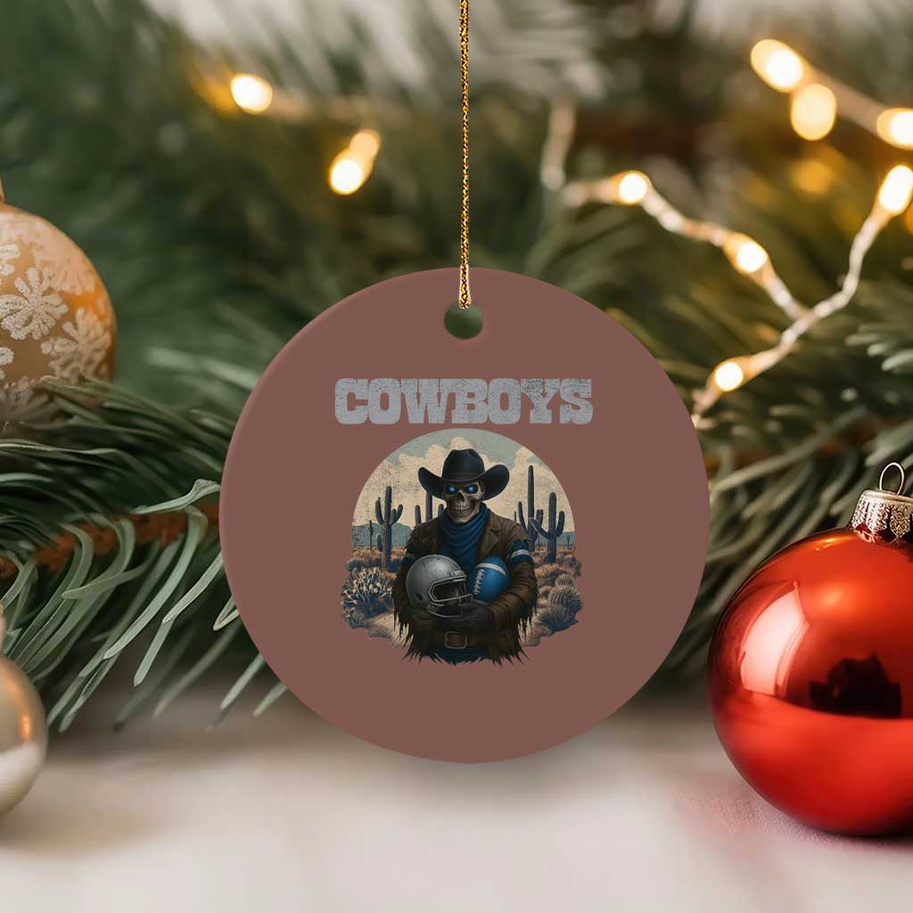 Skeleton Cowboy Football Player Ceramic Ornament Western Fan Gift TS12 1pc Mocha Print Your Wear