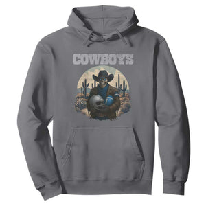 Skeleton Cowboy Football Player Hoodie Western Fan Gift TS12 Charcoal Print Your Wear