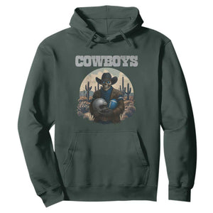 Skeleton Cowboy Football Player Hoodie Western Fan Gift TS12 Dark Forest Green Print Your Wear