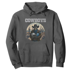Skeleton Cowboy Football Player Hoodie Western Fan Gift TS12 Dark Heather Print Your Wear