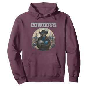 Skeleton Cowboy Football Player Hoodie Western Fan Gift TS12 Maroon Print Your Wear