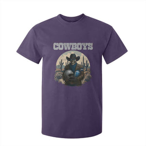 Skeleton Cowboy Football Player T Shirt For Kid Western Fan Gift TS12 Purple Print Your Wear