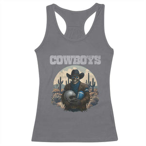Skeleton Cowboy Football Player Racerback Tank Top Western Fan Gift - Print Your Wear
