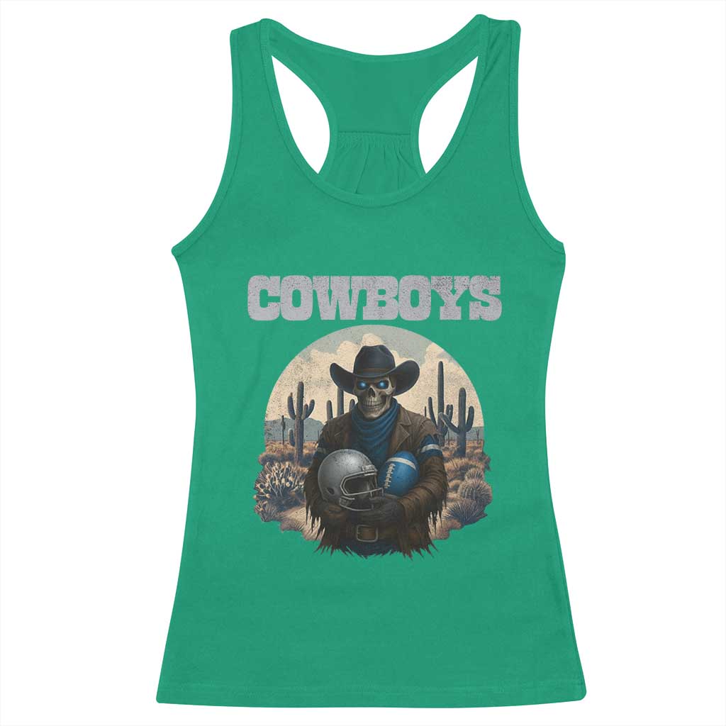 Skeleton Cowboy FB Player Racerback Tank Top Western Fan Gift TS12 Irish Green Print Your Wear