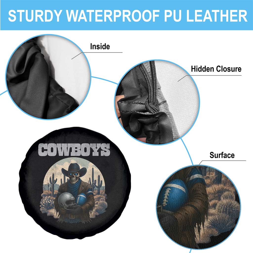 Skeleton Cowboy FB Player Spare Tire Cover Western Fan Gift TS12 Print Your Wear