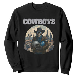 Skeleton Cowboy Football Player Sweatshirt Western Fan Gift - Print Your Wear