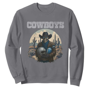 Skeleton Cowboy Football Player Sweatshirt Western Fan Gift - Print Your Wear