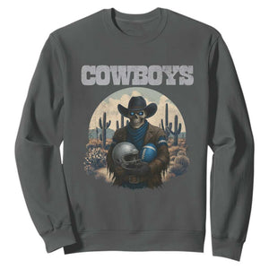 Skeleton Cowboy Football Player Sweatshirt Western Fan Gift - Print Your Wear