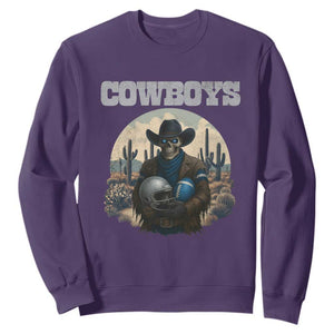 Skeleton Cowboy Football Player Sweatshirt Western Fan Gift - Print Your Wear