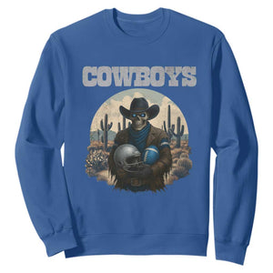 Skeleton Cowboy Football Player Sweatshirt Western Fan Gift - Print Your Wear