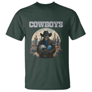 Skeleton Cowboy Football Player T Shirt Western Fan Gift TS12 Dark Forest Green Print Your Wear
