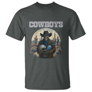 Skeleton Cowboy Football Player T Shirt Western Fan Gift TS12 Dark Heather Print Your Wear