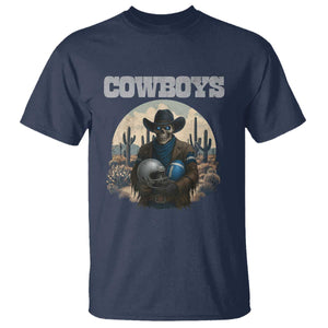 Skeleton Cowboy Football Player T Shirt Western Fan Gift TS12 Navy Print Your Wear