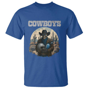 Skeleton Cowboy Football Player T Shirt Western Fan Gift TS12 Royal Blue Print Your Wear