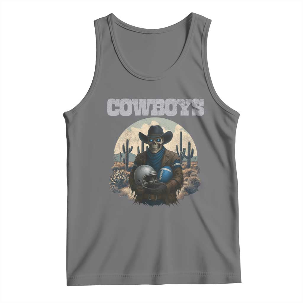Skeleton Cowboy FB Player Tank Top Western Fan Gift TS12 Black Heather Print Your Wear