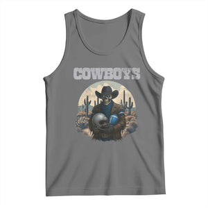 Skeleton Cowboy Football Player Tank Top Western Fan Gift TS12 Black Heather Print Your Wear