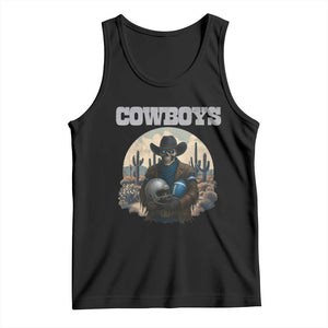 Skeleton Cowboy Football Player Tank Top Western Fan Gift TS12 Black Print Your Wear