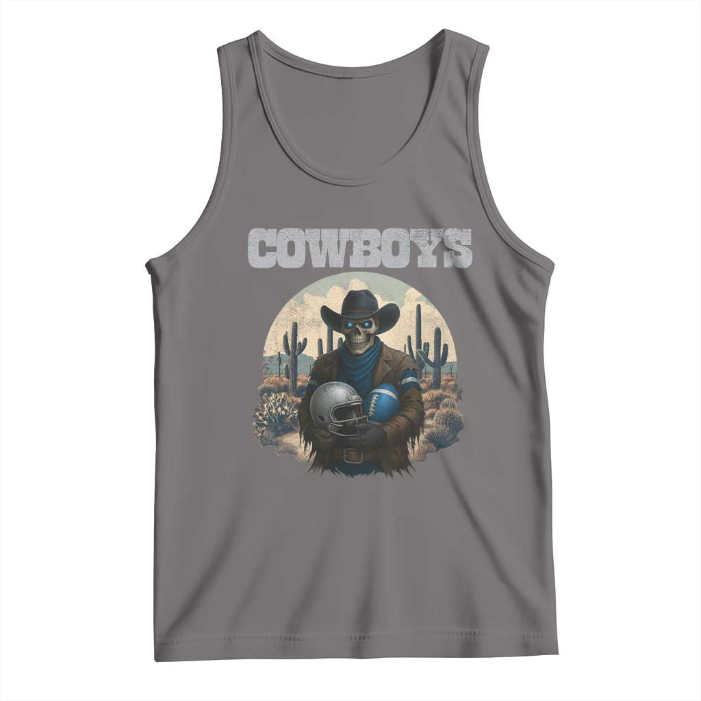 Skeleton Cowboy FB Player Tank Top Western Fan Gift TS12 Deep Heather Print Your Wear