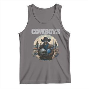 Skeleton Cowboy Football Player Tank Top Western Fan Gift TS12 Deep Heather Print Your Wear