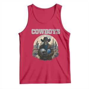 Skeleton Cowboy Football Player Tank Top Western Fan Gift TS12 Red Print Your Wear