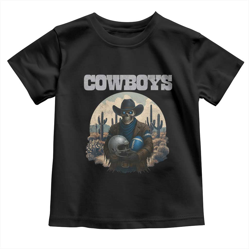 Skeleton Cowboy Football Player Toddler T Shirt Western Fan Gift TS12 Black Print Your Wear