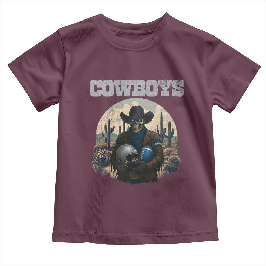 Skeleton Cowboy FB Player Toddler T Shirt Western Fan Gift TS12 Maroon Print Your Wear