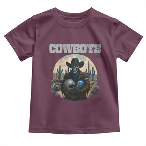 Skeleton Cowboy Football Player Toddler T Shirt Western Fan Gift TS12 Maroon Print Your Wear