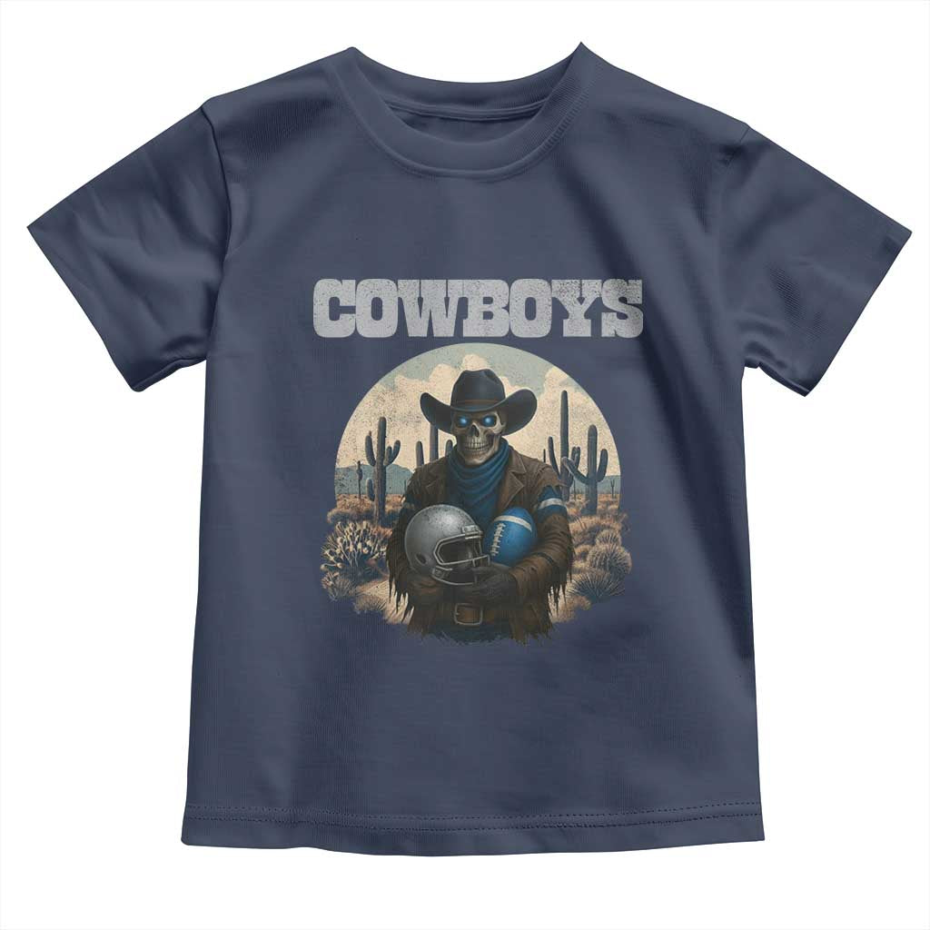 Skeleton Cowboy FB Player Toddler T Shirt Western Fan Gift TS12 Navy Print Your Wear