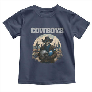 Skeleton Cowboy Football Player Toddler T Shirt Western Fan Gift TS12 Navy Print Your Wear