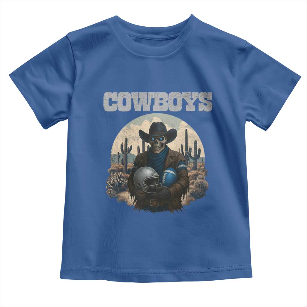 Skeleton Cowboy FB Player Toddler T Shirt Western Fan Gift TS12 Royal Blue Print Your Wear