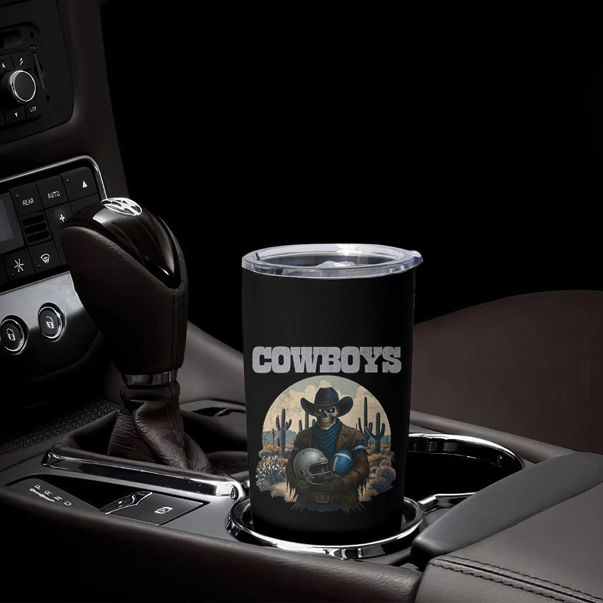 Skeleton Cowboy FB Player Tumbler Cup Western Fan Gift TS12 Print Your Wear