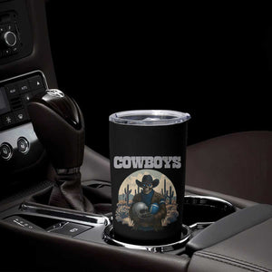 Skeleton Cowboy Football Player Tumbler Cup Western Fan Gift - Print Your Wear