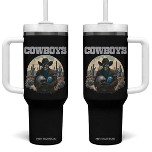 Skeleton Cowboy FB Player Tumbler With Handle Western Fan Gift TS12 One Size: 40 oz Black Print Your Wear
