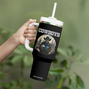 Skeleton Cowboy Football Player Tumbler With Handle Western Fan Gift TS12 Print Your Wear