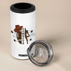 Cowboy Football Pride 4 in 1 Can Cooler Tumbler Western Style Gift TS12 Print Your Wear