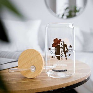 Cowboy Football Pride Glass Can Western Style Gift TS12 Print Your Wear