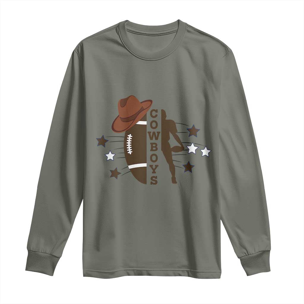 Cowboy Pride Long Sleeve Shirt Western Style Sport Lover Gift TS12 Military Green Print Your Wear