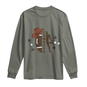 Cowboy Pride Long Sleeve Shirt Western Style Sport Lover Gift TS12 Military Green Print Your Wear