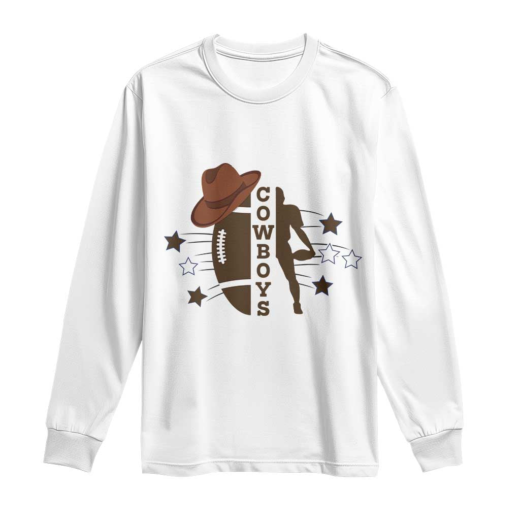 Cowboy Football Pride Long Sleeve Shirt Western Style Gift - Print Your Wear