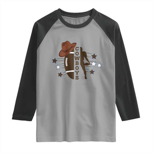 Cowboy Football Pride Raglan Shirt Western Style Gift TS12 Sport Gray Black Print Your Wear