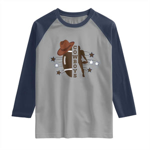Cowboy Football Pride Raglan Shirt Western Style Gift TS12 Sport Gray Navy Print Your Wear