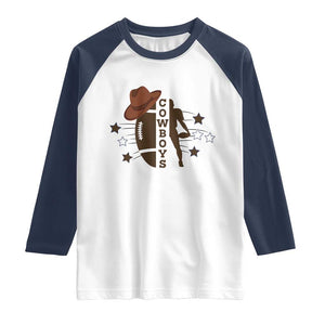 Cowboy Football Pride Raglan Shirt Western Style Gift TS12 White Navy Print Your Wear