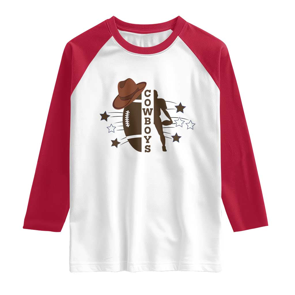 Cowboy Pride Raglan Shirt Western Style Sport Lover Gift TS12 White Red Print Your Wear
