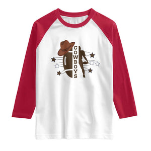 Cowboy Football Pride Raglan Shirt Western Style Gift TS12 White Red Print Your Wear