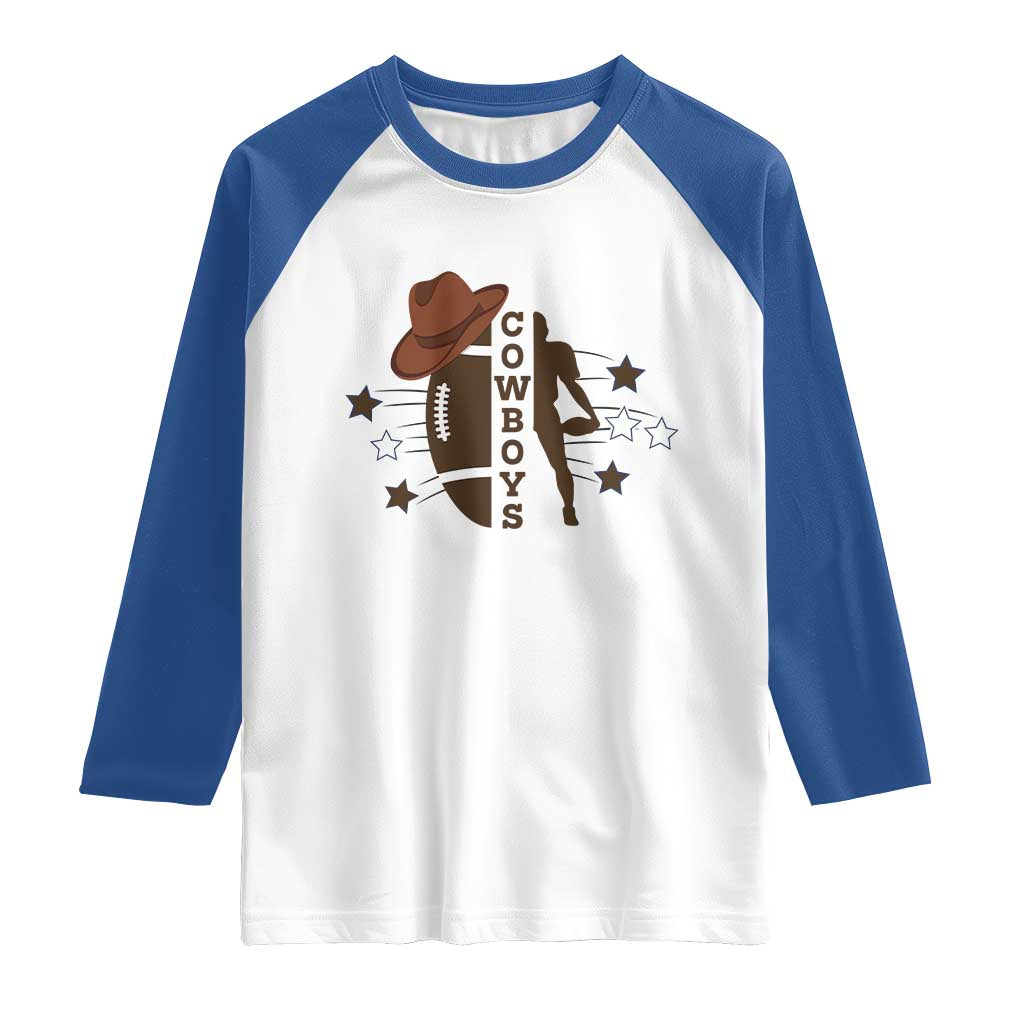 Cowboy Pride Raglan Shirt Western Style Sport Lover Gift TS12 White Royal Print Your Wear