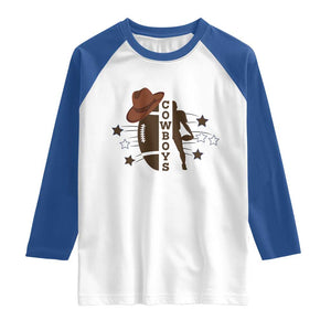 Cowboy Football Pride Raglan Shirt Western Style Gift TS12 White Royal Print Your Wear