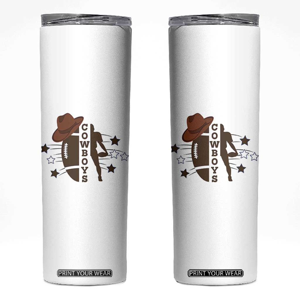 Cowboy Football Pride Skinny Tumbler Western Style Gift TS12 White Print Your Wear